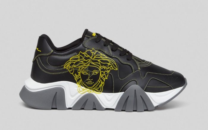 Versace Squalo Trainers Black Medusa Print