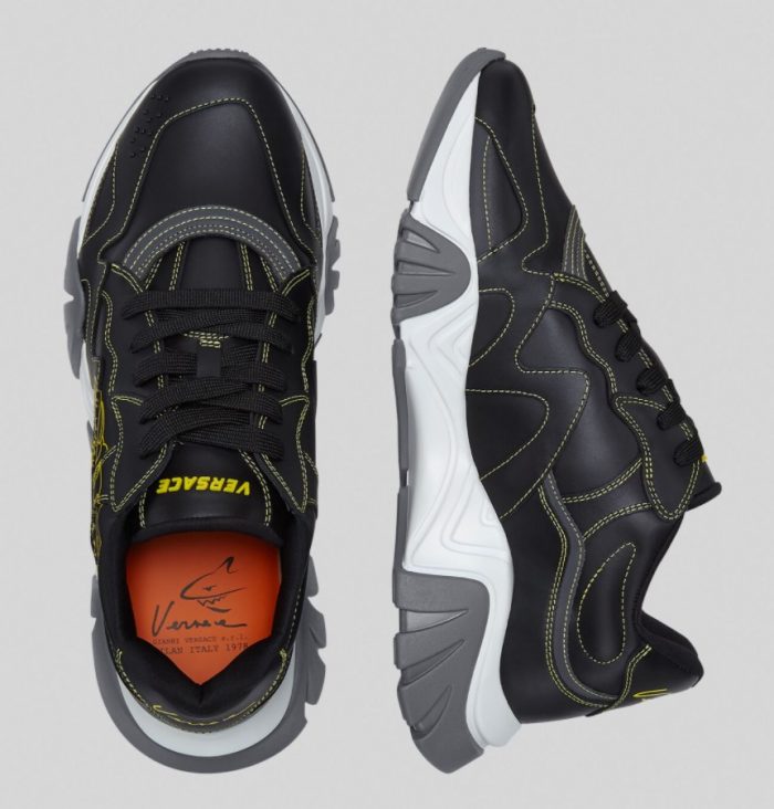 Versace Squalo Trainers Black Medusa Print - Imagen 3